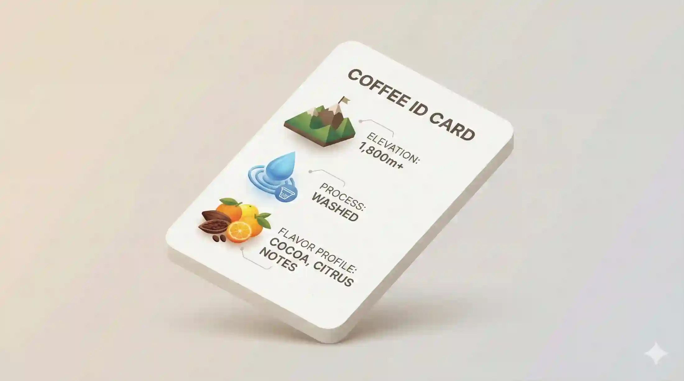 ویژگی‌های قهوه تخصصی شامل ارتفاع کشت و پروفایل طعمی.